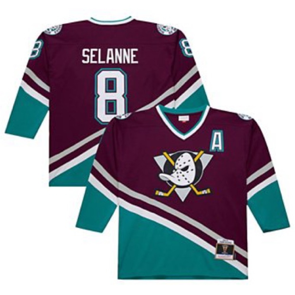 Mitchell & Ness - Teemu Selanne Purple Anaheim Ducks 1996 Power Play Jersey M
